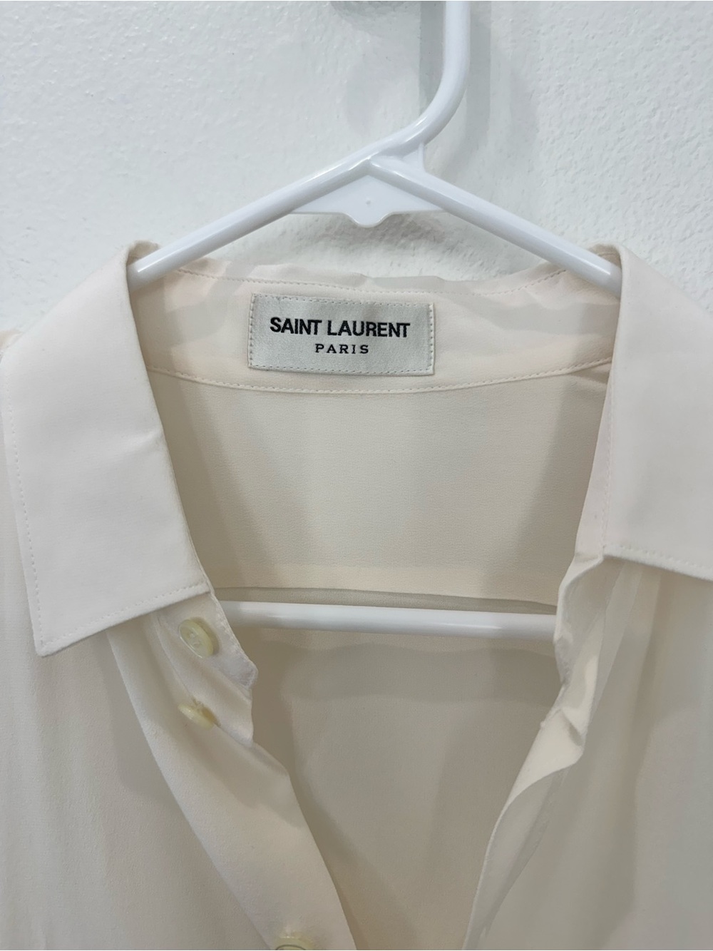 Saint Laurent 100% Silk Button-Up Blouse